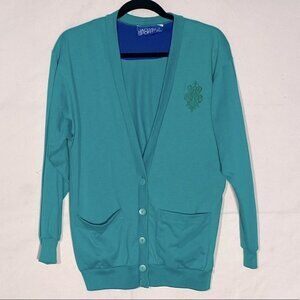 Vintage Jaclyn Sport Green Cardigan With Pockets S